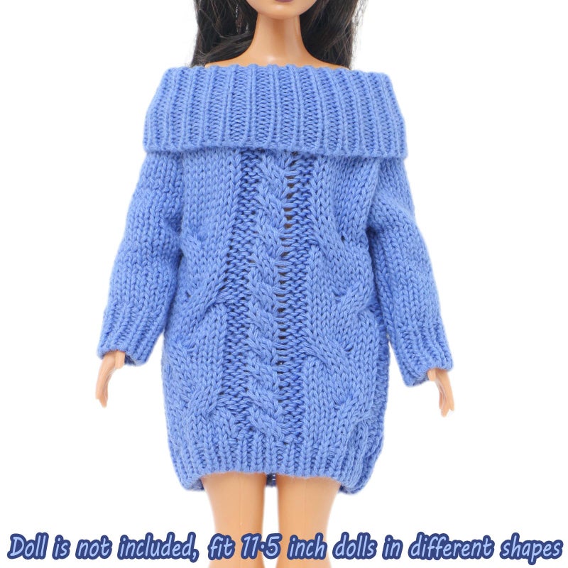 BJDBUS Blue Winter Turtleneck Sweater Clothes for 11.5 inch Girl Doll Accessories - Image 2